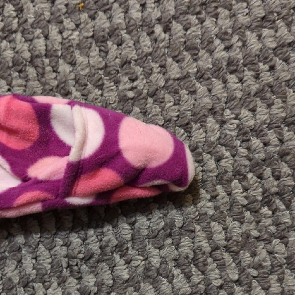 Old Navy Pink and Purple Polka Dot Kids Cold Weather Outdoor Zip Up Cover-up. - Picture 5 of 9